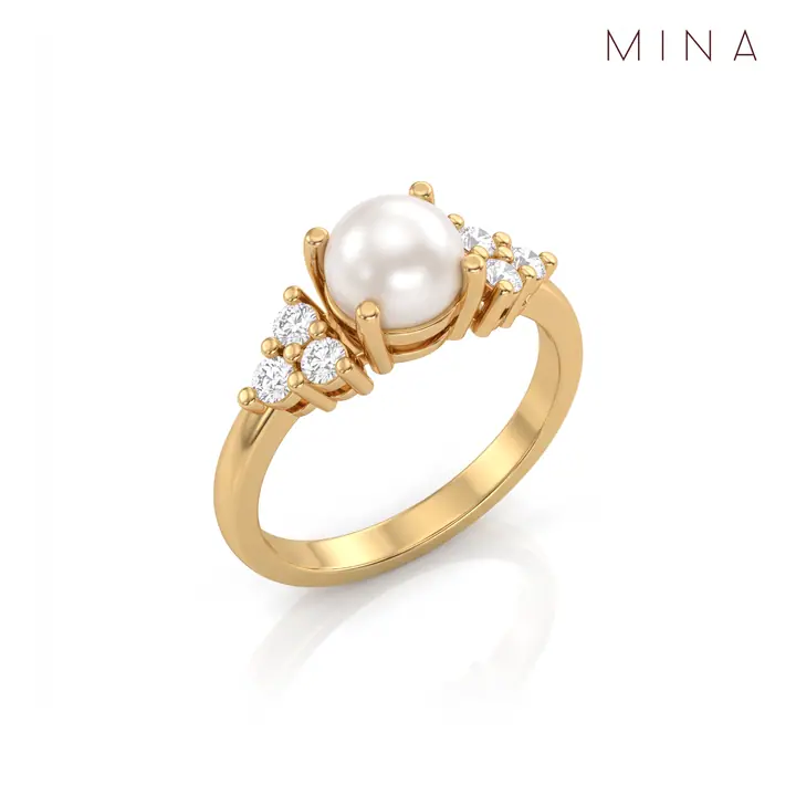 Pearl Trio Cluster Ring — Rings & Bands, House of Mina