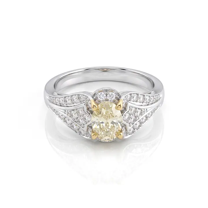 Canary Oval Split-Shank Ring — Rings & Bands, House of Mina