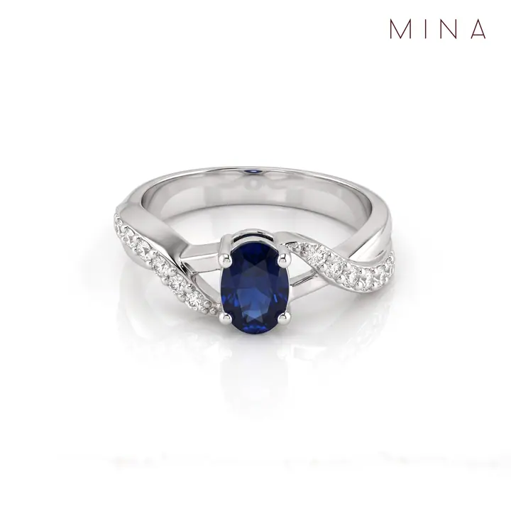 Sapphire Oval Twist Ring — Rings & Bands, House of Mina