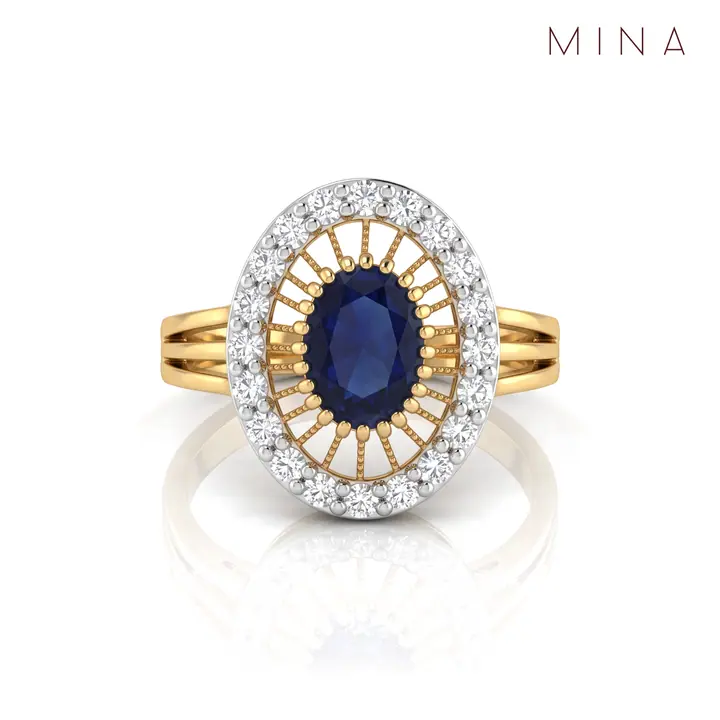 Sapphire Sunburst Oval Ring — Rings & Bands, House of Mina