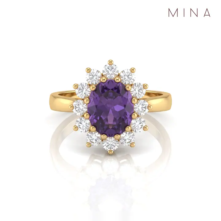 Amethyst Cluster Halo Ring — Rings & Bands, House of Mina