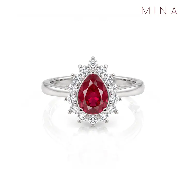 Ruby Pear Starburst Ring — Rings & Bands, House of Mina