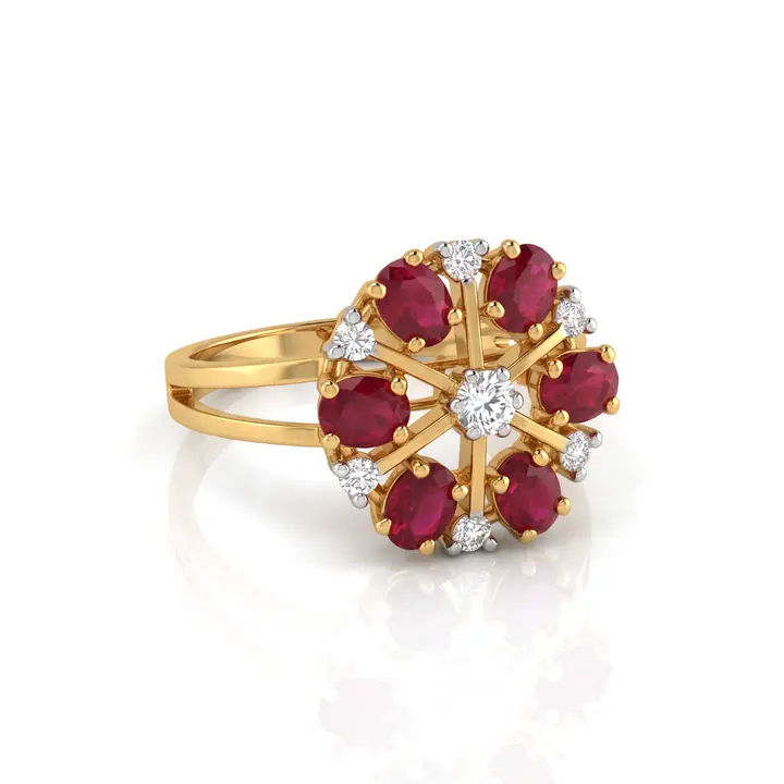 Ruby Floral Cluster Ring — Rings & Bands, House of Mina