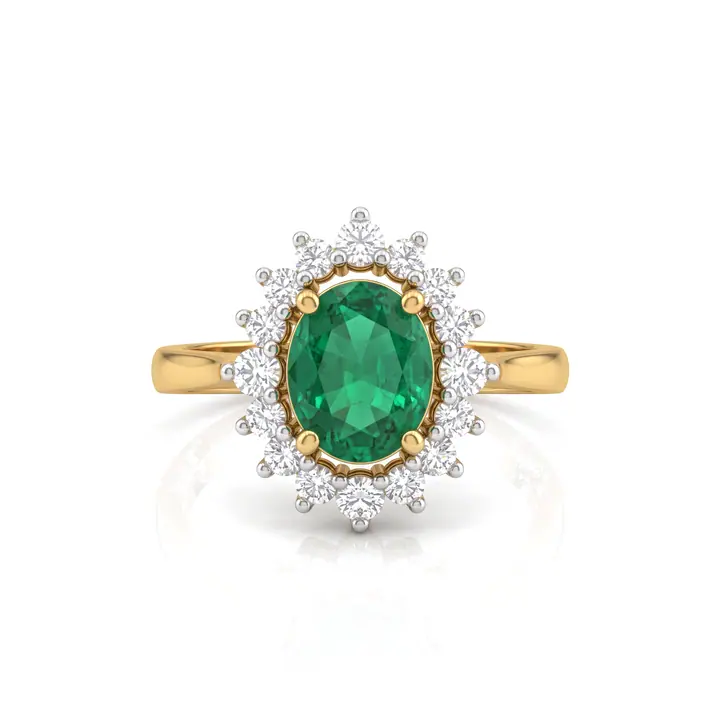 Emerald Halo Ring — Rings & Bands, House of Mina