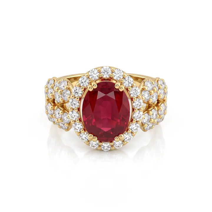 Fiora Oval Halo Ring — Rings & Bands, House of Mina