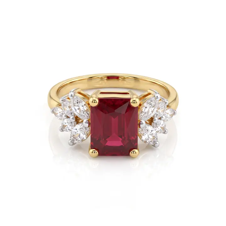 Ruby Three-Stone Ring — Rings & Bands, House of Mina