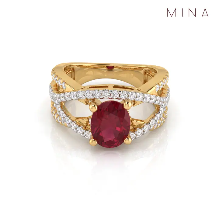 Ruby Crossover Ring — Rings & Bands, House of Mina