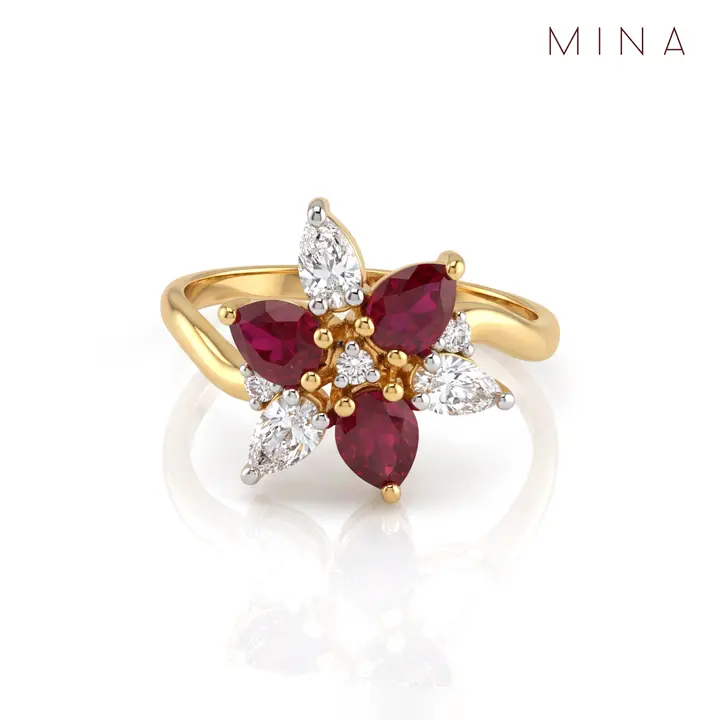 Ruby Pear Blossom Ring — Rings & Bands, House of Mina