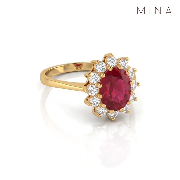 Ruby Oval Cluster Ring — Rings & Bands, House of Mina