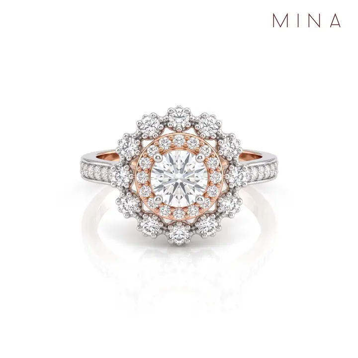 Blush Flower Halo Ring — Rings & Bands, House of Mina