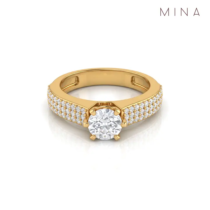 Gold Pavé Solitaire — Rings & Bands, House of Mina