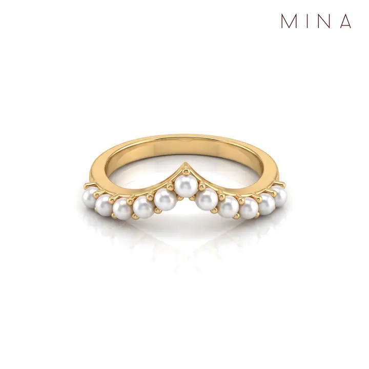 Pearl Chevron Band — Rings & Bands, House of Mina