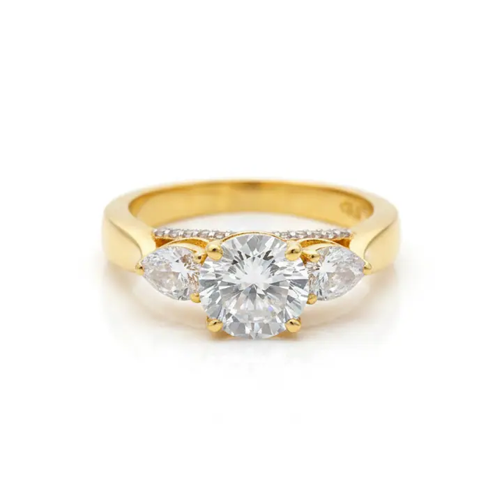 Pear Three-Stone Ring — Rings & Bands, House of Mina
