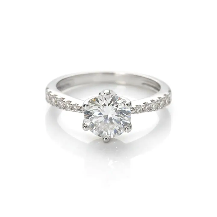 Round Solitaire Pavé Ring — Rings & Bands, House of Mina