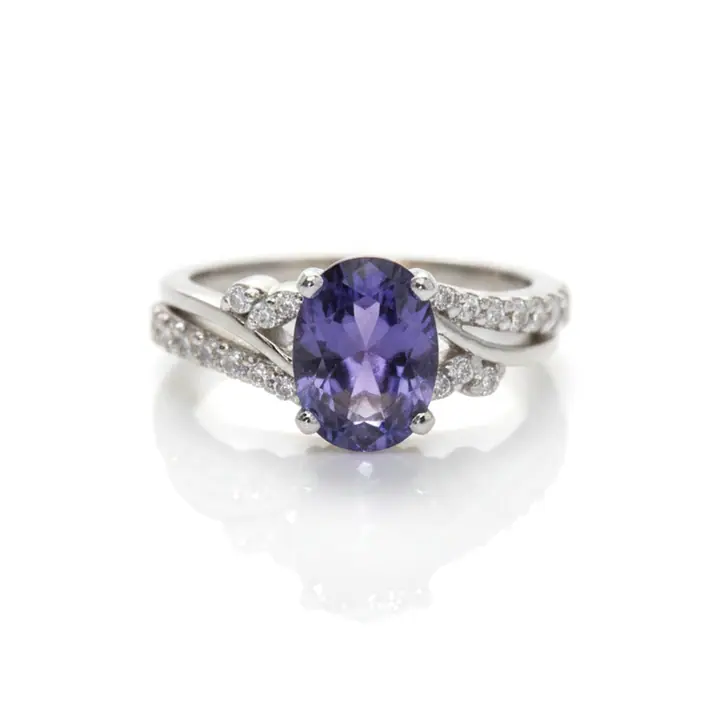 Lavender Oval Bypass Ring — Rings & Bands, House of Mina