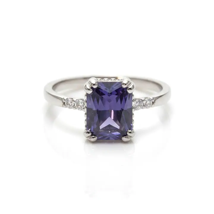 Violet Emerald-Cut Ring — Rings & Bands, House of Mina