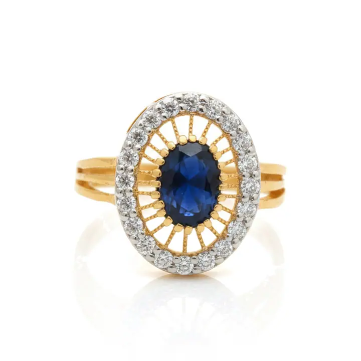 Sapphire Sunburst Oval Ring — Rings & Bands, House of Mina