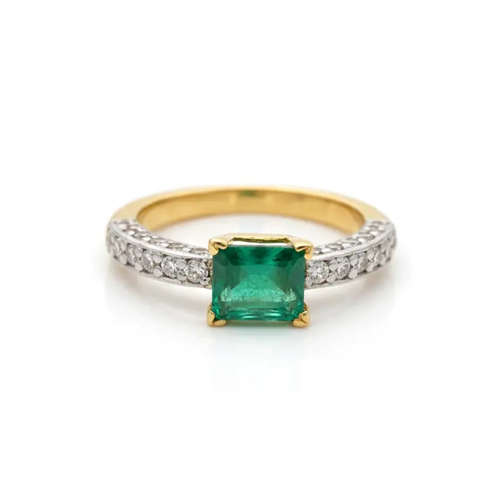 Pavé Emerald Ring — Rings & Bands, House of Mina