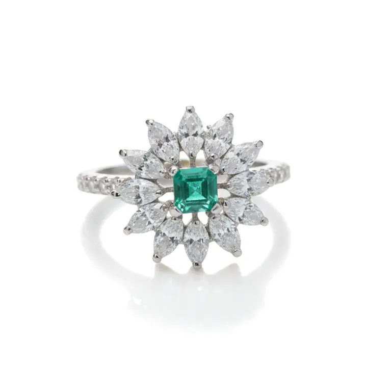 Emerald Starburst Ring — Rings & Bands, House of Mina