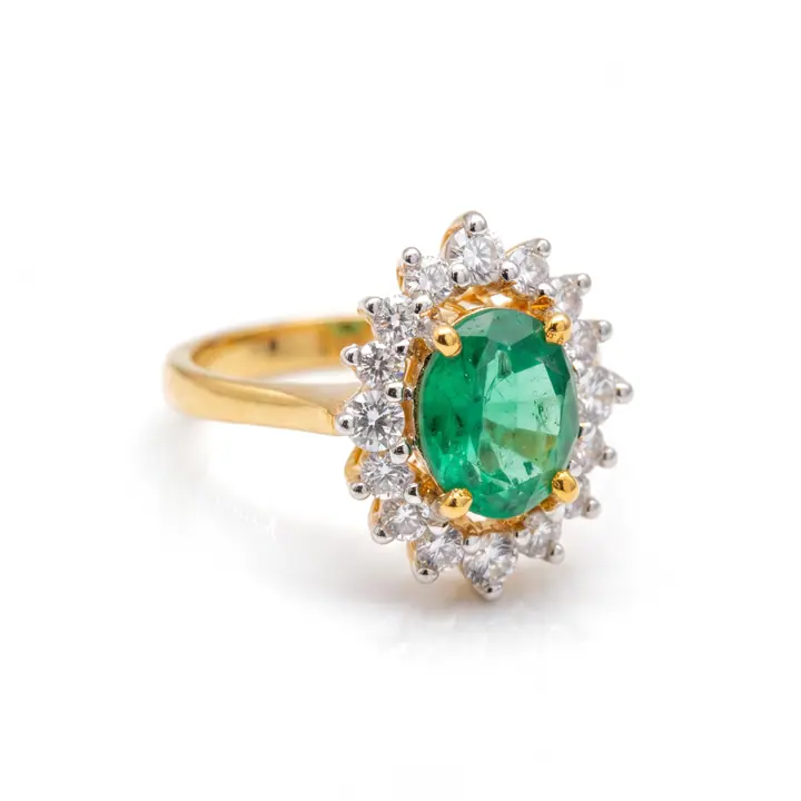 Emerald Halo Ring — Rings & Bands, House of Mina