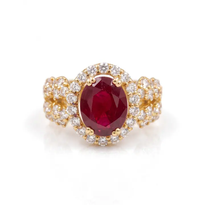 Fiora Oval Halo Ring — Rings & Bands, House of Mina
