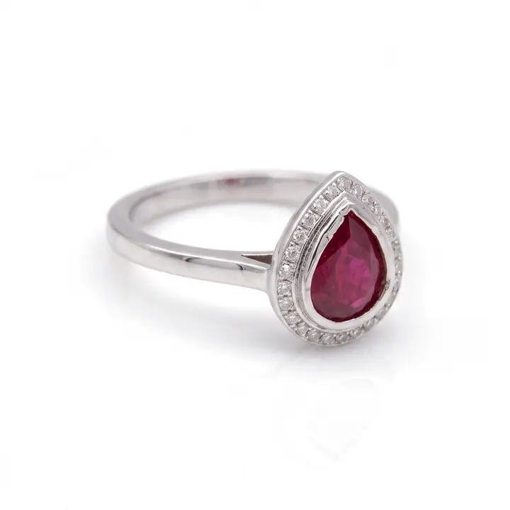 Ruby Pear Bezel Ring — Rings & Bands, House of Mina