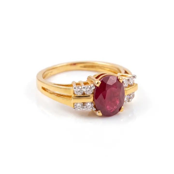 Ruby Oval Double-Band Ring — Rings & Bands, House of Mina