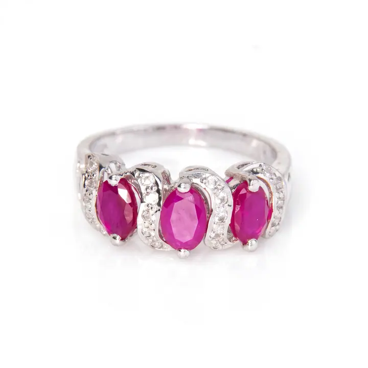 Ruby Three-Stone Ring — Rings & Bands, House of Mina