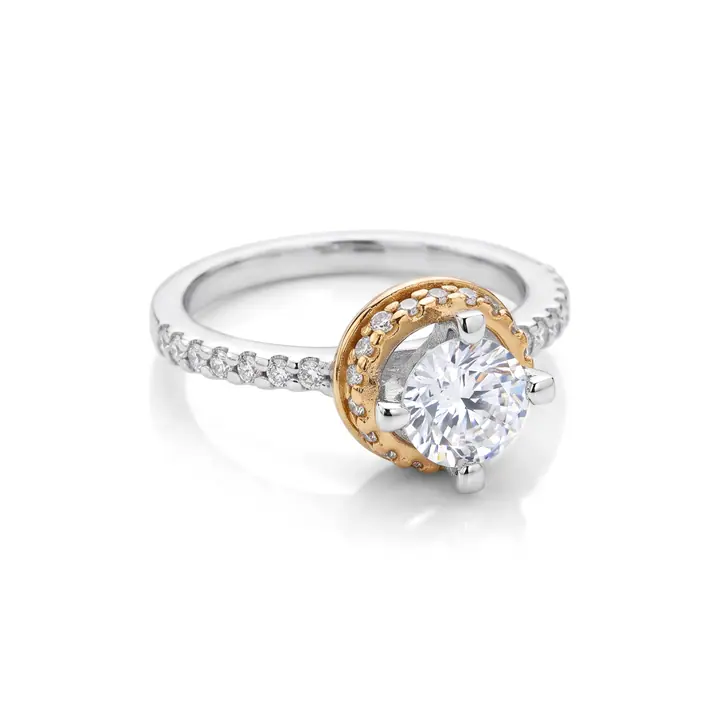 Solitaire Round Halo Ring — Rings & Bands, House of Mina