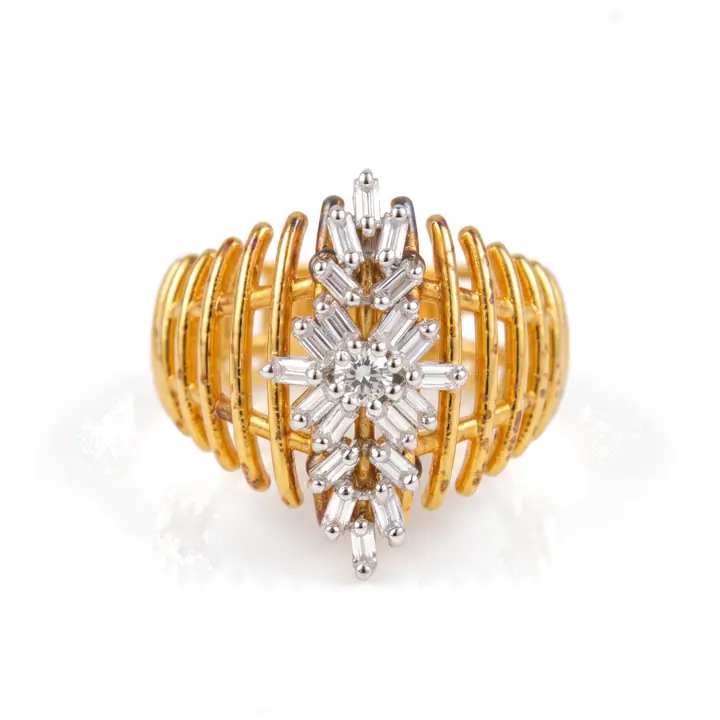 Gold Baguette Cage Ring — Rings & Bands, House of Mina