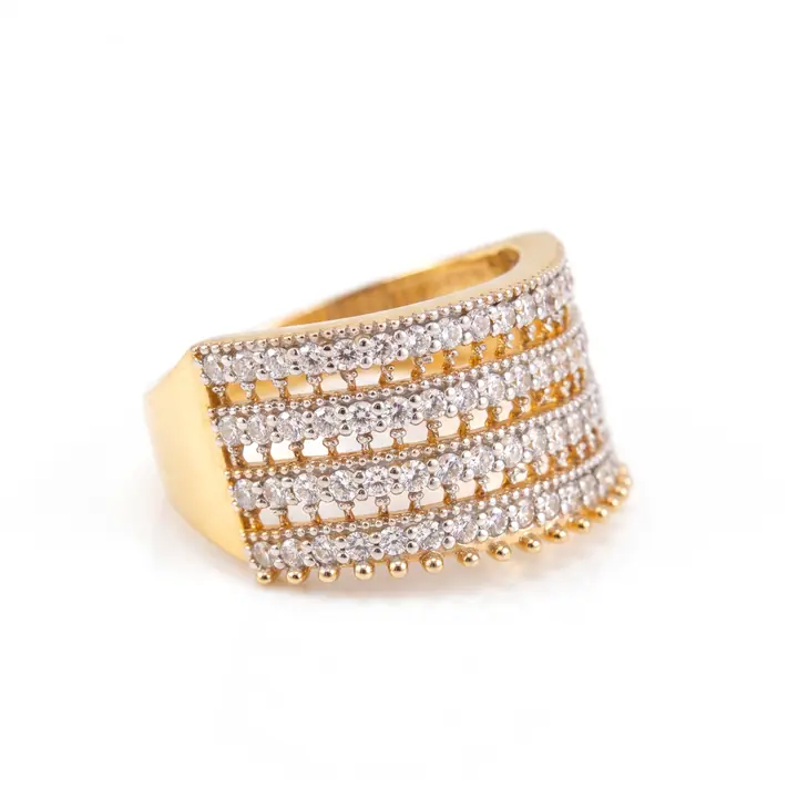 Gold Multi-Row Pavé Band — Rings & Bands, House of Mina