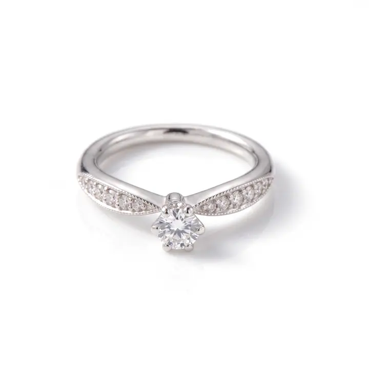 Tapered Pavé Solitaire — Rings & Bands, House of Mina