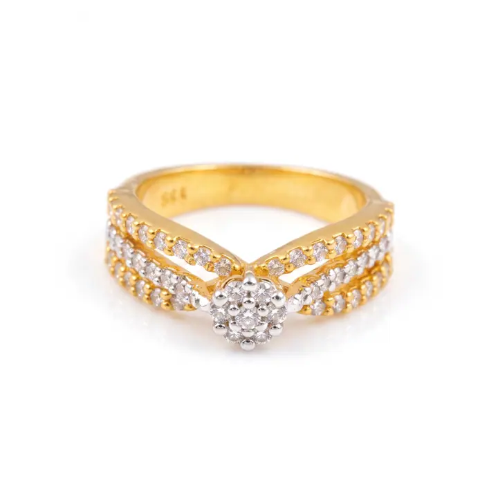 Gold Chevron Cluster Ring — Rings & Bands, House of Mina