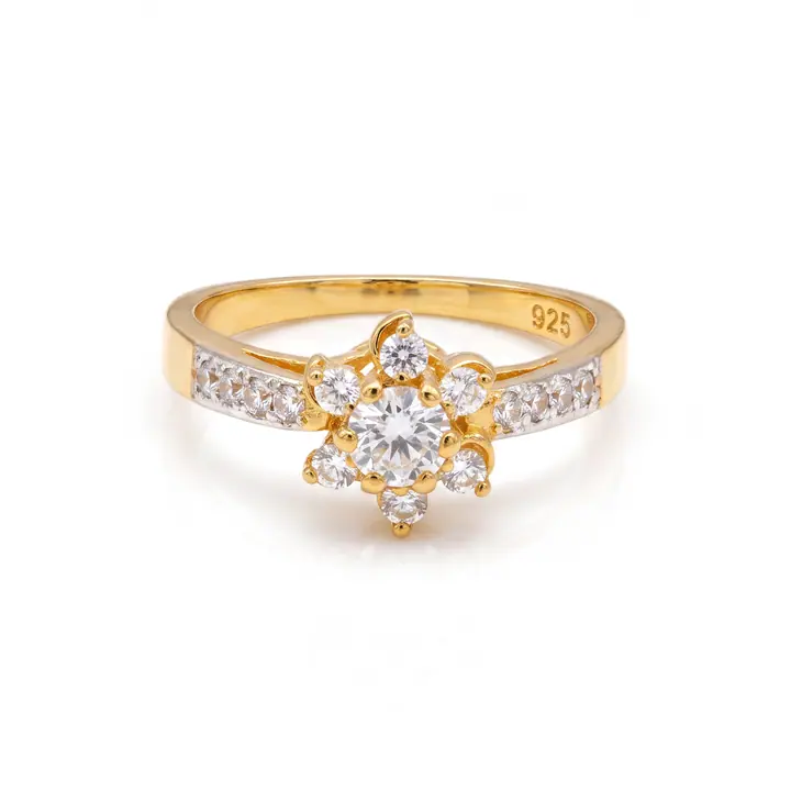 Gold Flower Cluster Band — Rings & Bands, House of Mina