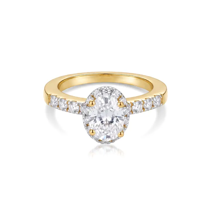 Oval Pavé Solitaire — Rings & Bands, House of Mina