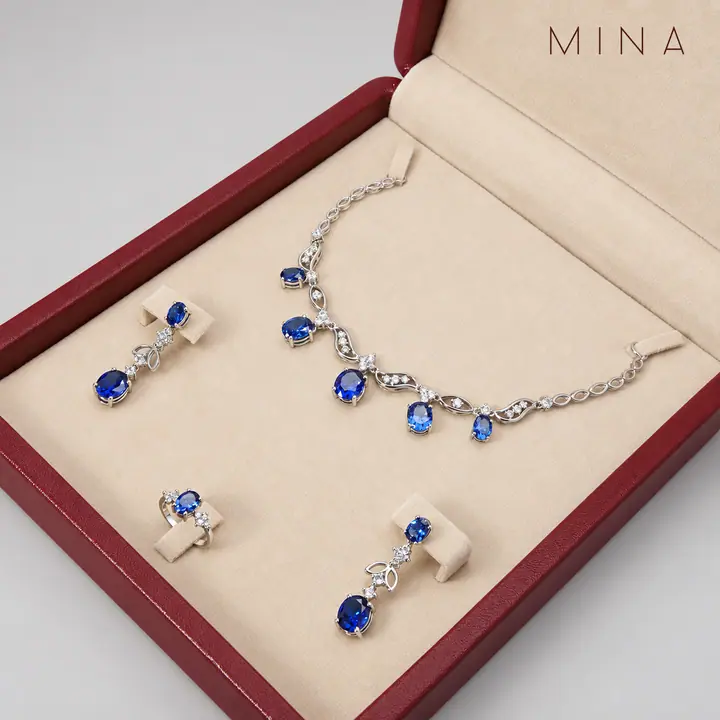 Sapphire Scroll Set — Sets, House of Mina
