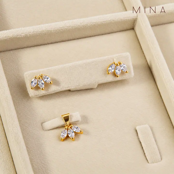 Marquise Fan Locket Set — Locket Sets, House of Mina