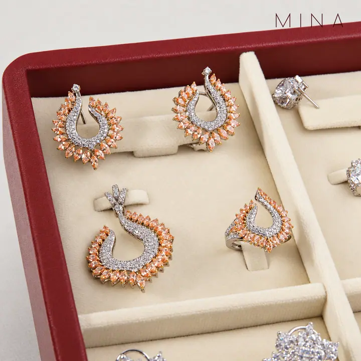 Peach Crescent Locket Set — Locket Sets, House of Mina