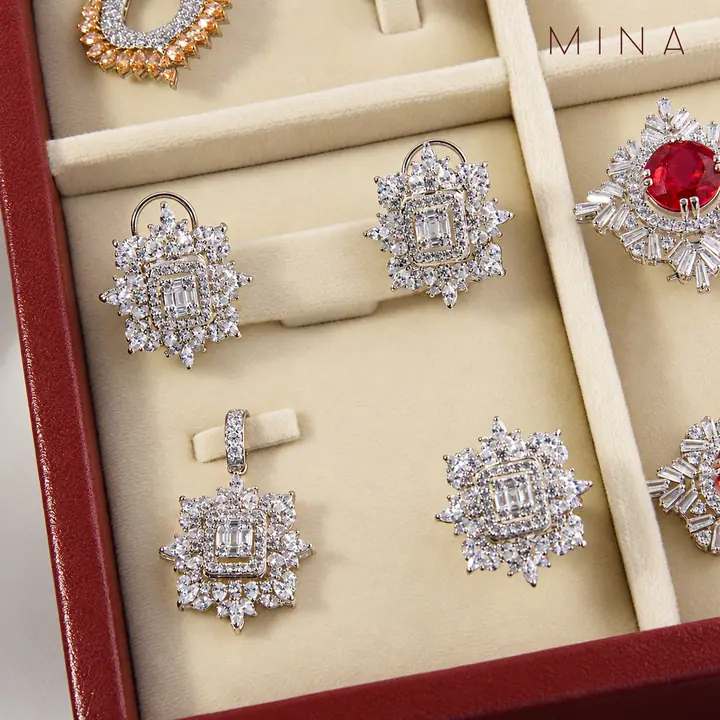 Baguette Starburst Locket Set — Locket Sets, House of Mina