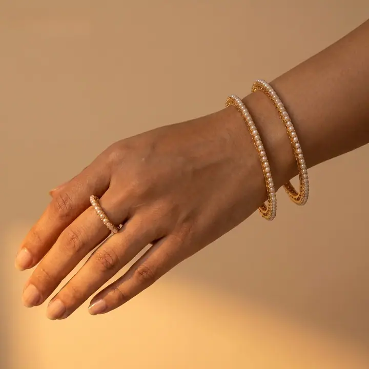 Pavé Bangle Pair & Ring — Wristwear, House of Mina