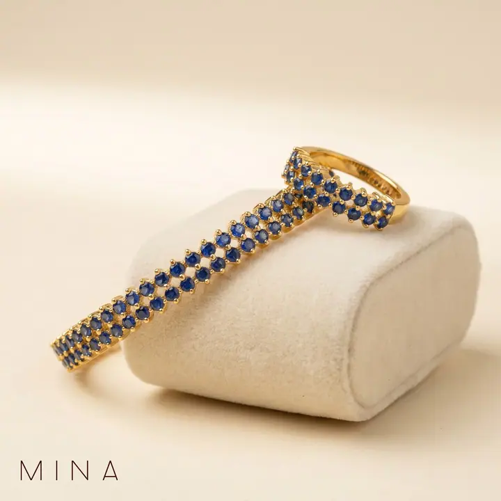Double-Row Sapphire Bangle & Ring — Wristwear, House of Mina