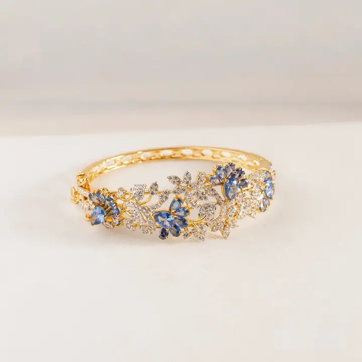 Sapphire Flower Bangle & Ring — Wristwear, House of Mina