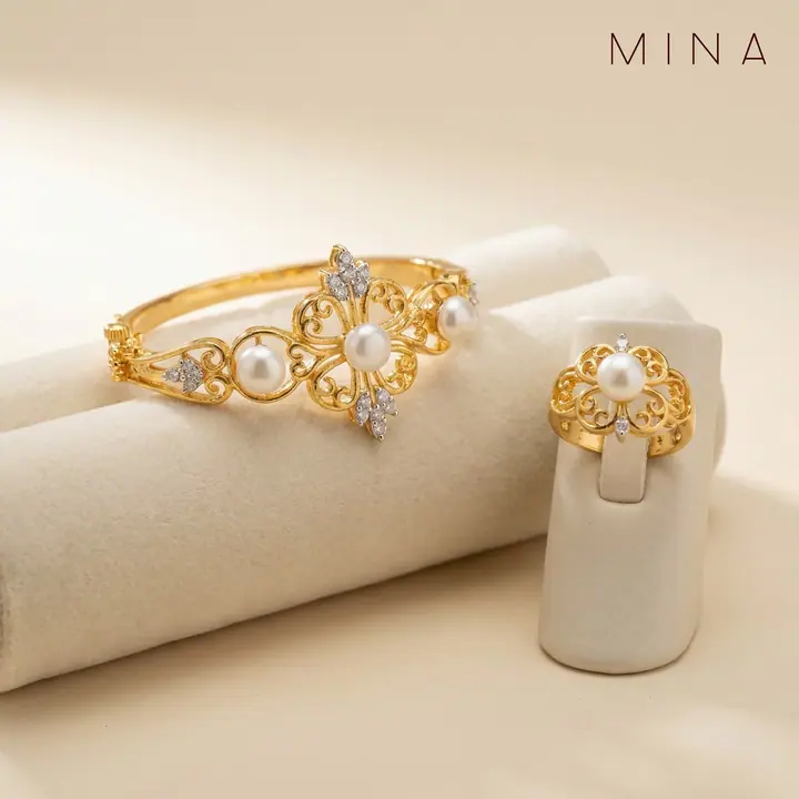 Pearl Filigree Bangle & Ring — Wristwear, House of Mina
