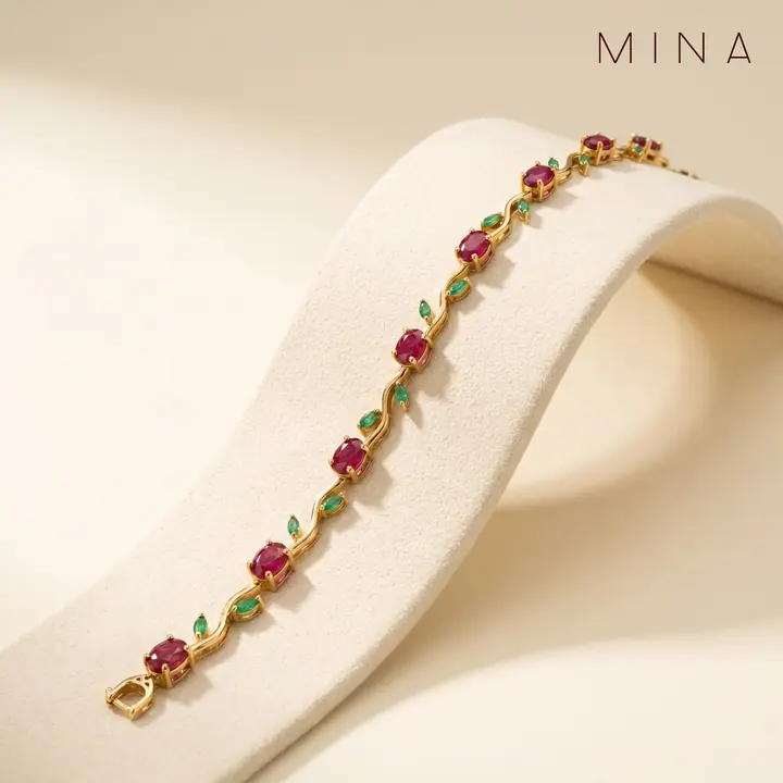 Ruby and Emerald Bracelet — Wristwear, House of Mina