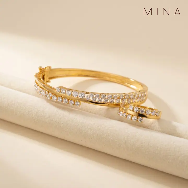 Two-Tone Crossover Bracelet & Ring — Wristwear, House of Mina