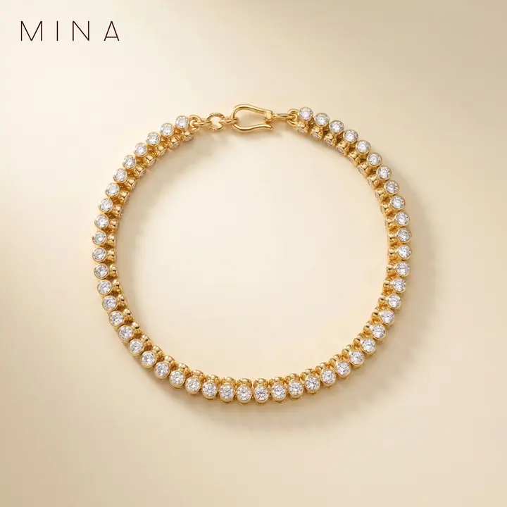 Double-Row Bezel Tennis Bracelet — Wristwear, House of Mina