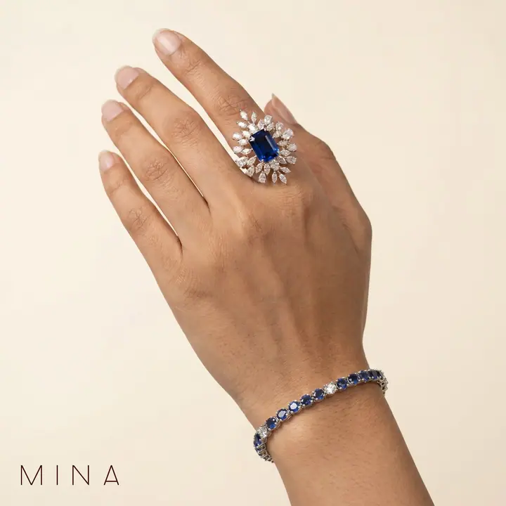 Sapphire Line Bracelet & Ring — Wristwear, House of Mina