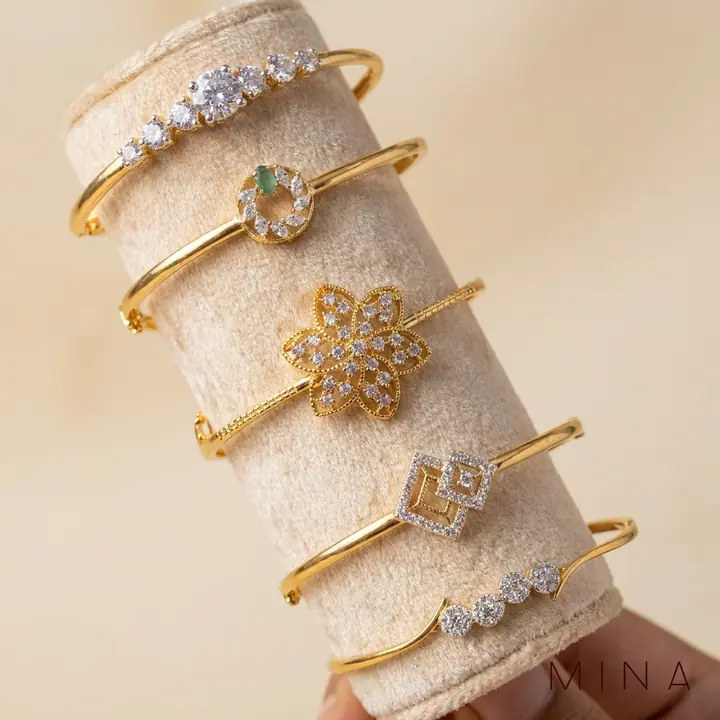 Fine Stacking Bangles in Gold — Wristwear, House of Mina