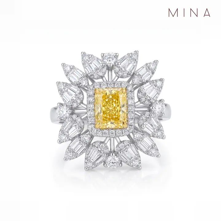 Canary Radiant Starburst Ring — Rings & Bands, House of Mina