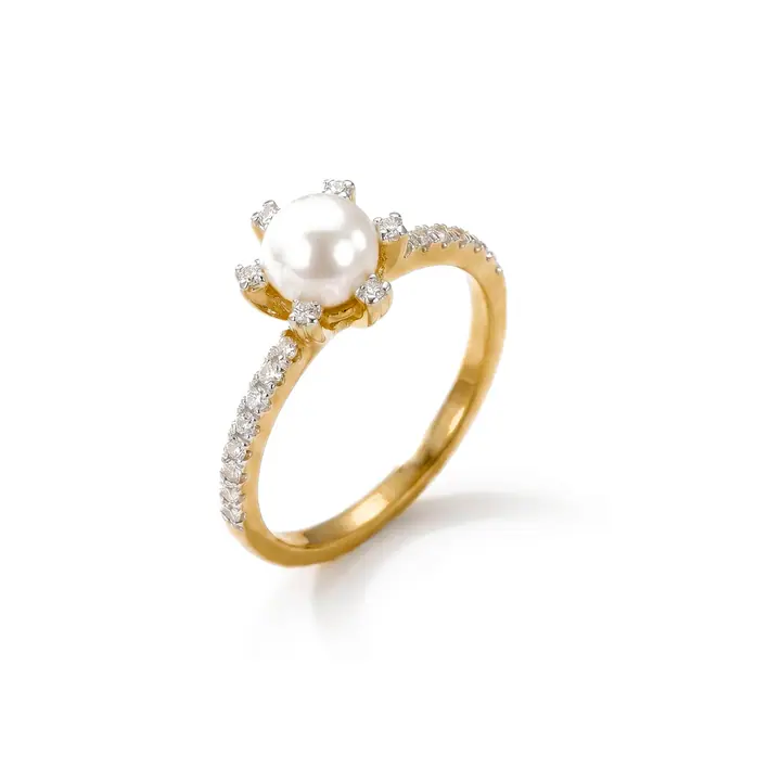 Pearl Solitaire Ring — Rings & Bands, House of Mina